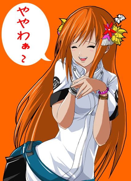 1girl, :d, ^_^, beatmania_iidx, beatmania_iidx_9th_style, bemani, blush, closed_eyes