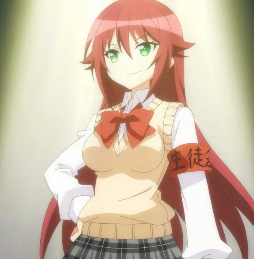 10s, 18-kin, 1girl, armband, female_focus, green_eyes, hand_on_own_hip, highres