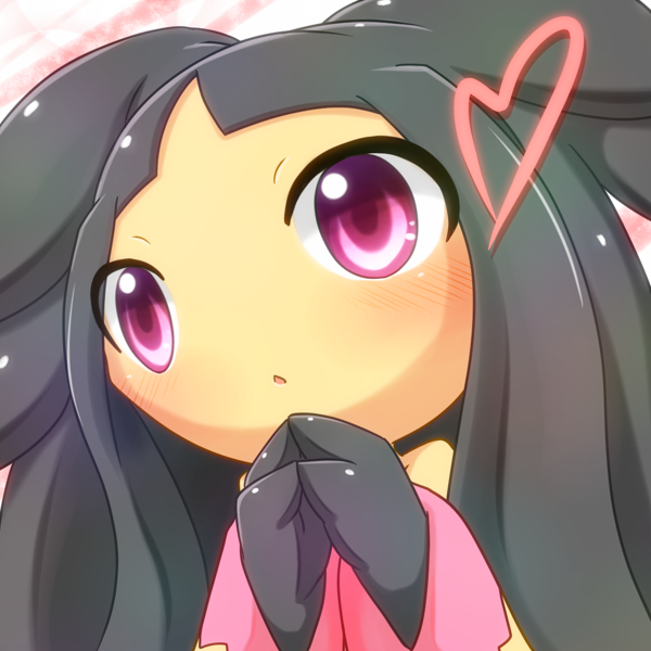10s, alternate_form, black_hair, blush, gen_3_pokemon, heart, kaceuth, mawile