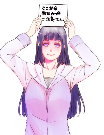 1girl, breasts, byakugan, cleavage, female_focus, hyuuga_hinata, long_hair, naruto_(classic)