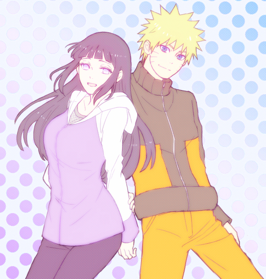 1boy, 1girl, blue_eyes, byakugan, facial_mark, hyuuga_hinata, long_hair, naruto_(classic)