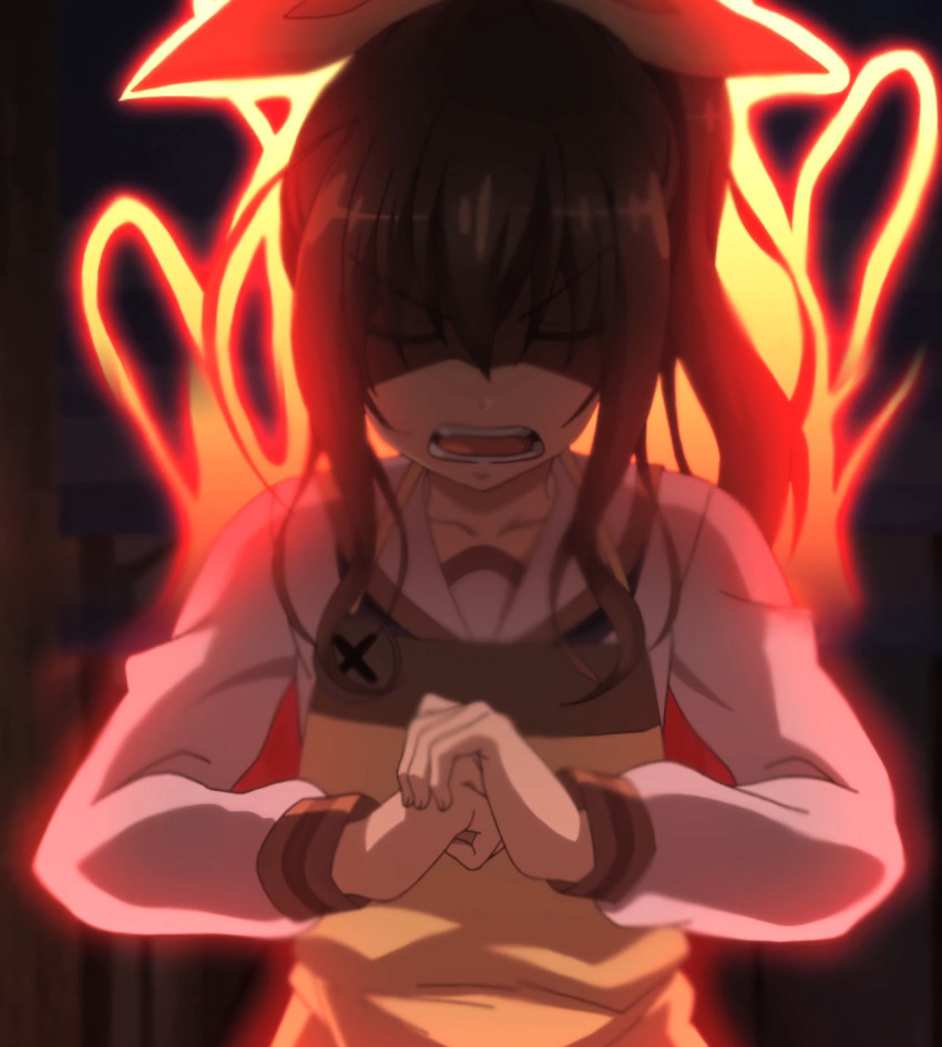 angry, anime_screenshot, apron, aura, highres, kasagi_shizuka, ribbon, rokujouma_no_shinryakusha!?