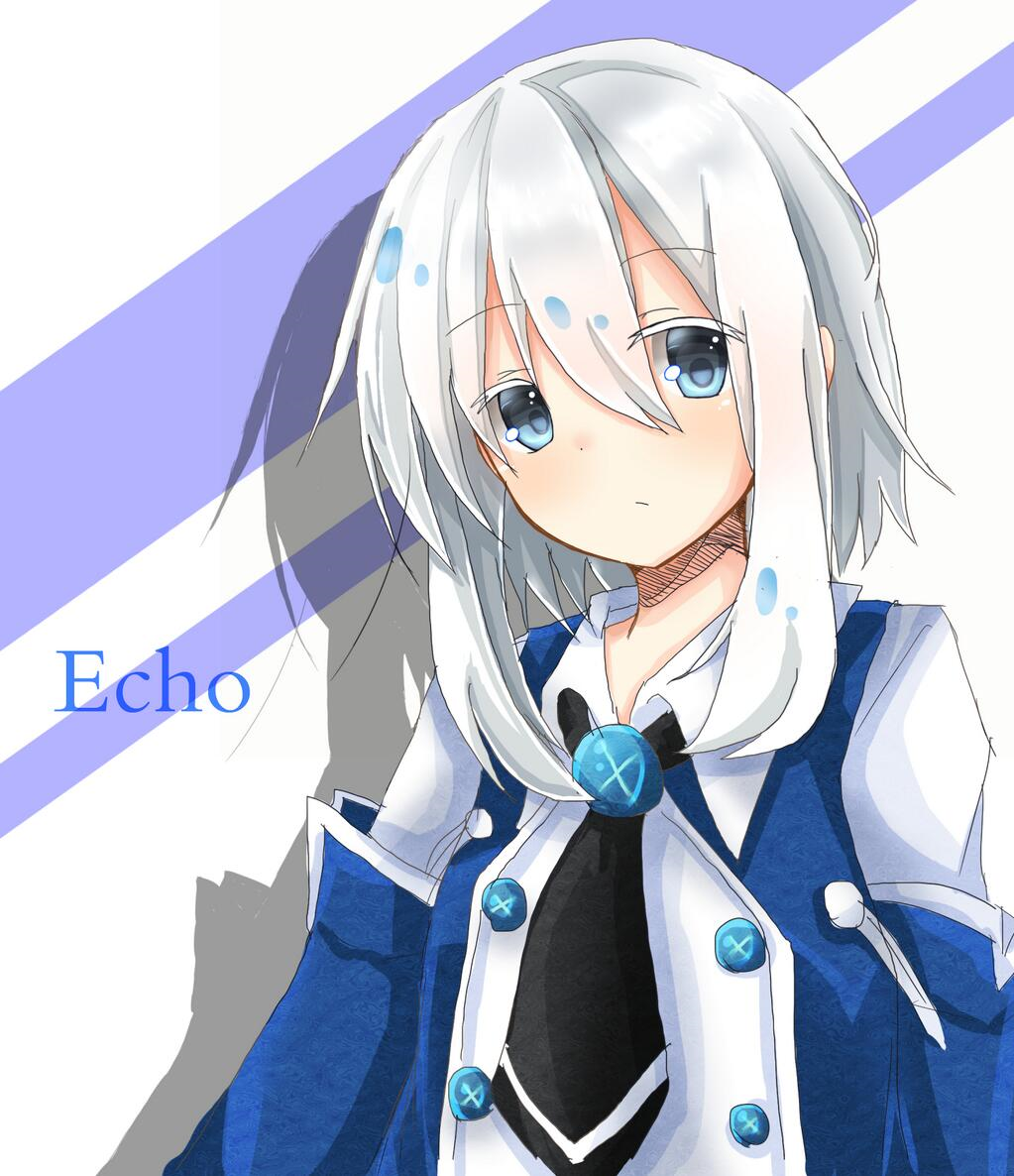 00s, 1girl, :/, bad_id, bad_pixiv_id, blue_eyes, character_name, echo_(pandora_hearts)
