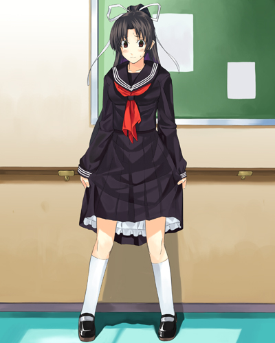 1girl, black_hair, female_focus, genderswap, genderswap_(mtf), hunter_series, kabocha, kabocha_(monkey4)