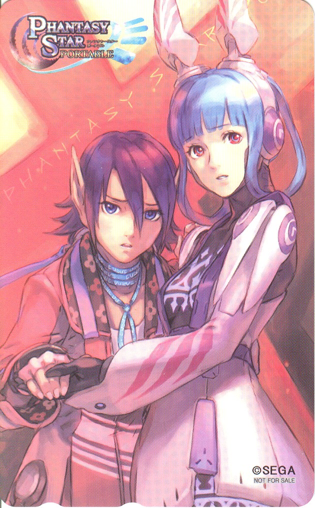 2girls, akikazu_mizuno, blue_eyes, blue_hair, karen_erra, looking_at_viewer, multiple_girls, phantasy_star