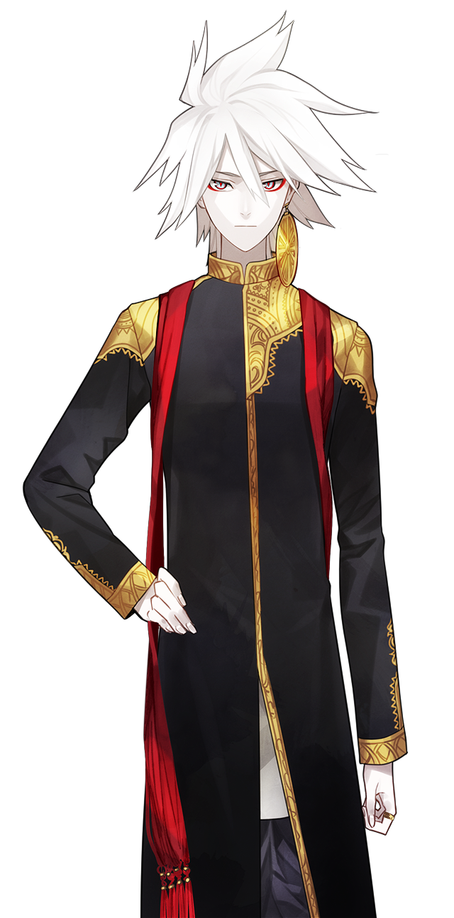 1boy, alternate_costume, asian_indian_clothes, bad_id, bishounen, blue_eyes, colored_skin, cu_chulainn_(fate)