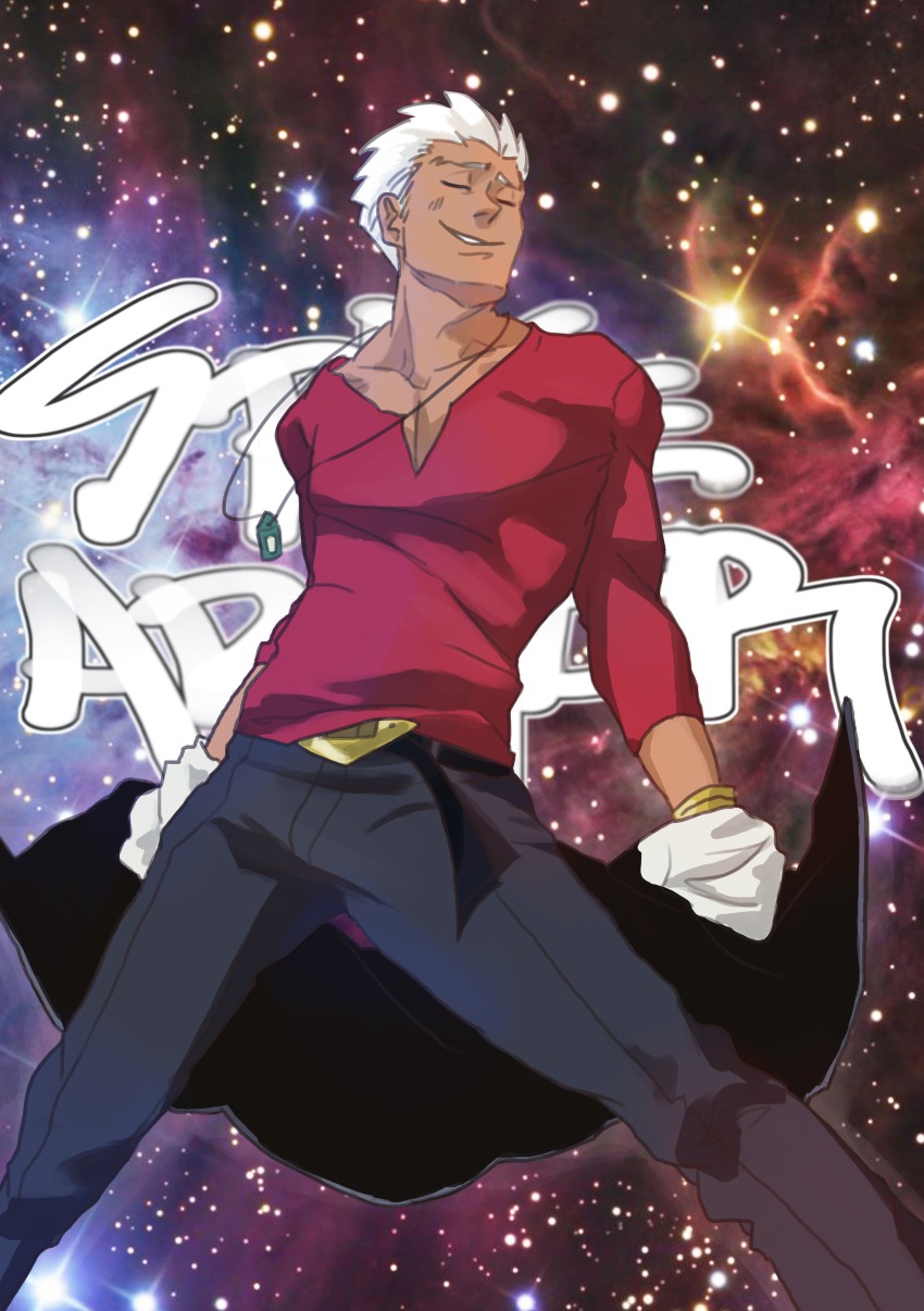 1boy, absurdres, archer_(fate), dandy_(space_dandy), dark-skinned_male, dark_skin, fabulous, fate/stay_night