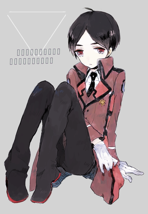 10s, 1boy, ahoge, black_hair, brown_background, coat, gloves, kichijouji_shinkurou