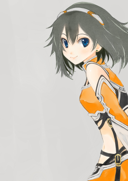 blue_eyes, character_request, copyright_request, earrings, ema_(earth-b), grey_hair, headband, jewelry