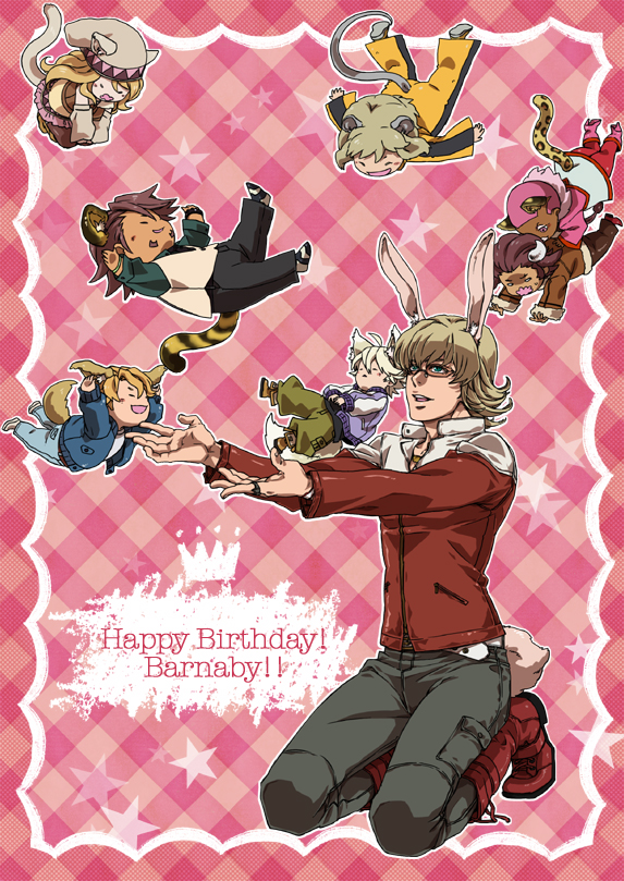 10s, 2girls, 6+boys, animal_ears, antonio_lopez, barnaby_brooks_jr., rabbit_ears, rabbit_tail