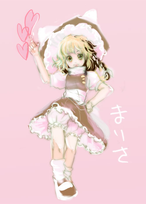 1girl, bad_id, bad_pixiv_id, blonde_hair, bloomers, dress, female_focus, full_body