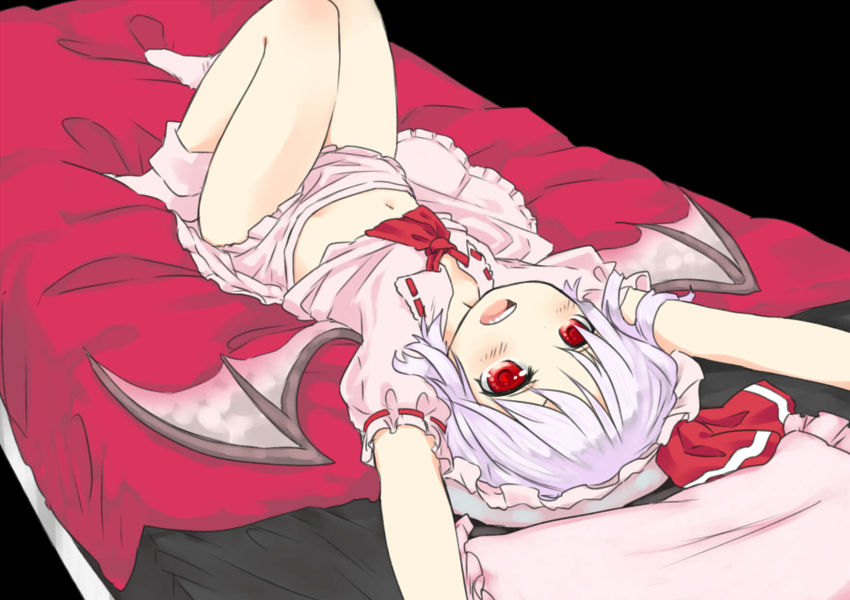 1girl, bad_id, bad_pixiv_id, bare_legs, bed, frilled_skirt, frills, highres