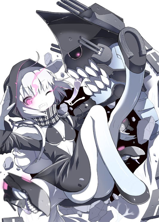 10s, 1girl, abyssal_ship, backpack, bad_id, bad_pixiv_id, bag, grin