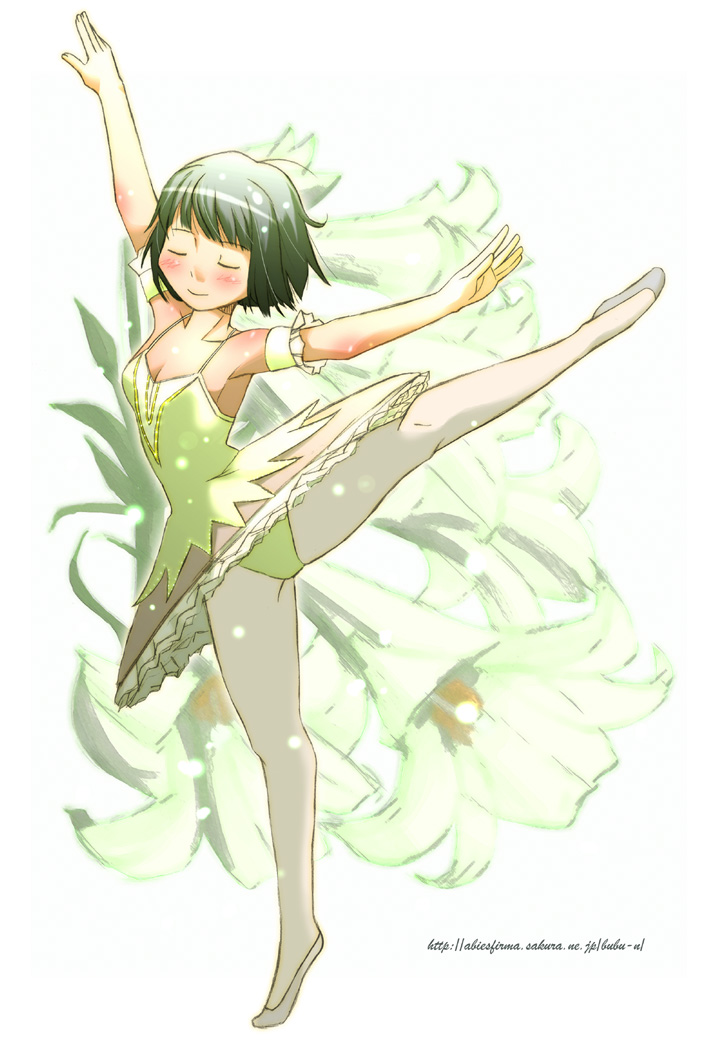 armpits, ballerina, ballet_slippers, blush, kimi_kiss, nyazui, pantyhose, shijou_mitsuki