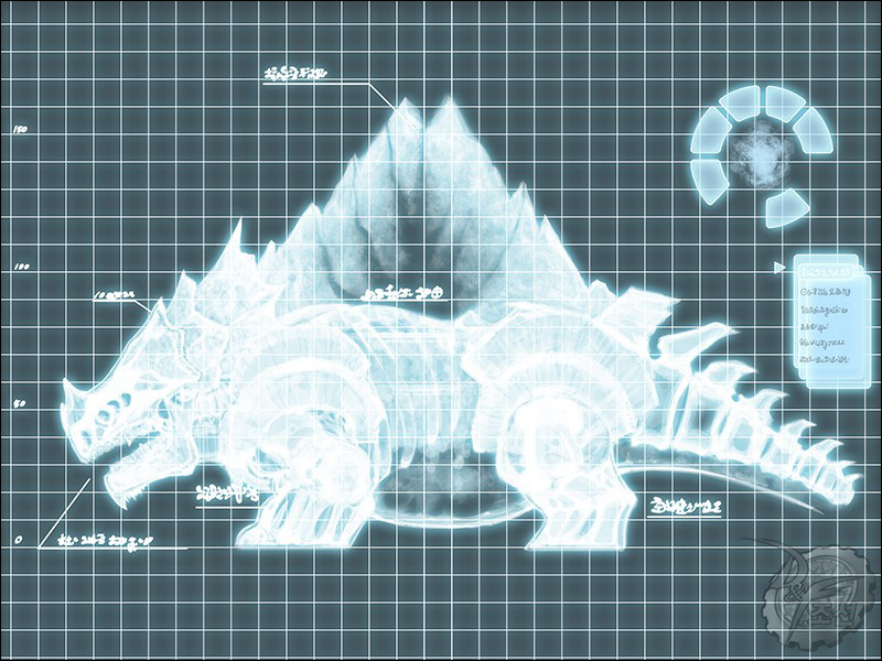 00s, anton, dnf, dungeon_and_fighter, monitor, monster, no_humans, skeleton, skull, tail, x-ray