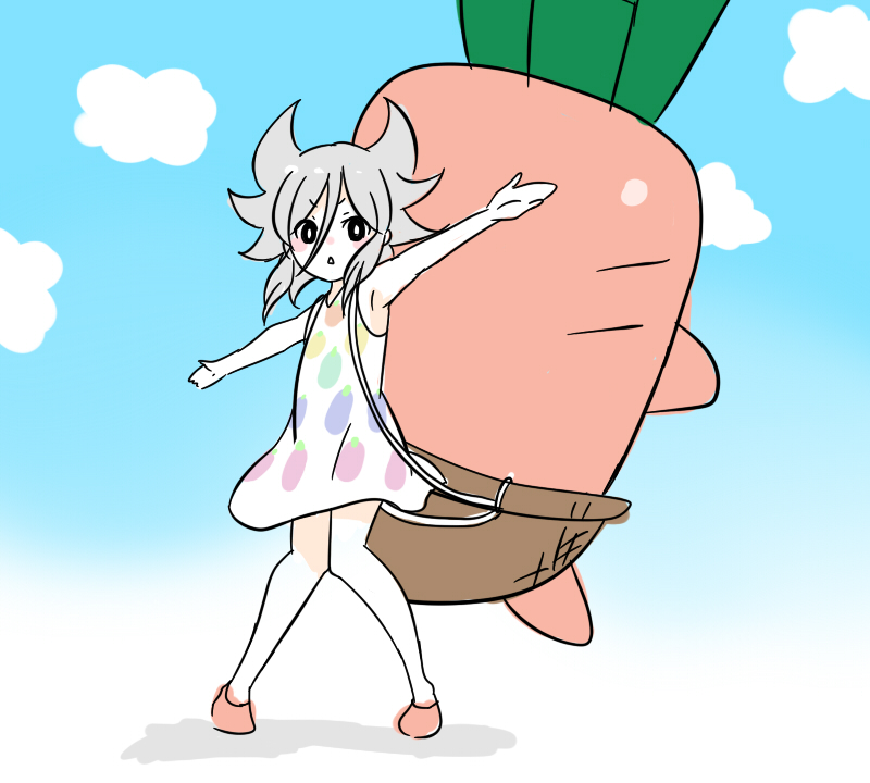 1boy, black_eyes, blush, chino_(kapuriko1023), cloud, crossdressing, crossdressing_(mtf), day