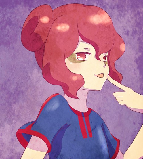 1boy, chino_(kapuriko1023), double_bun, donut_hair_bun, finger_to_face, hair_bun, inazuma_eleven_(series), inazuma_eleven_go, male_focus, mannouzaka, mitsuyoshi_yozakura, no_pupils, soccer_uniform, solo, sportswear, tongue, tongue_out, upper_body