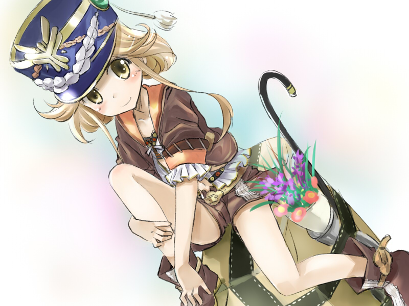 1girl, atelier_(series), atelier_shallie, bag, blonde_hair, dutch_angle, female_focus, full_body