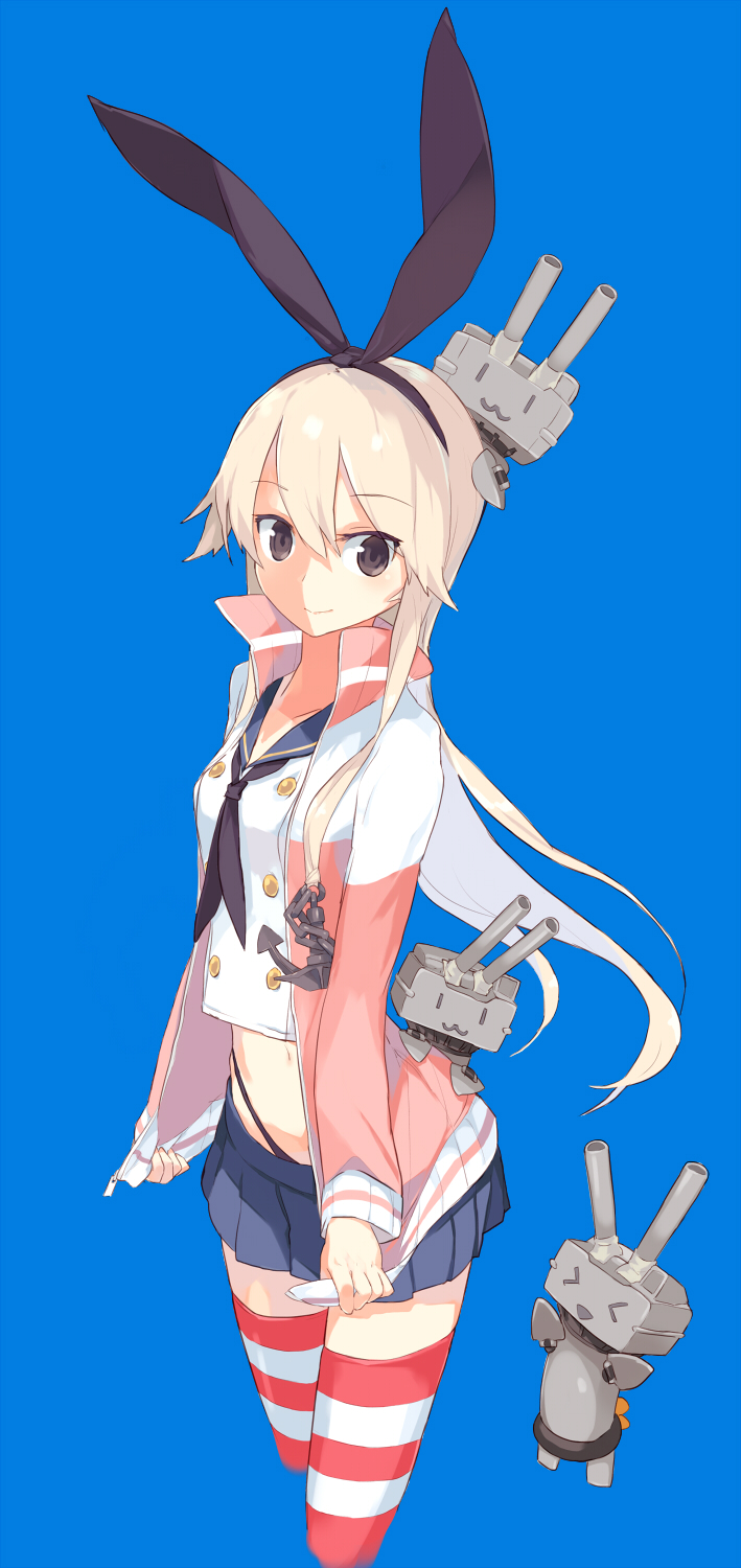 10s, 1girl, blonde_hair, blue_background, blue_eyes, female_focus, hairband, harapeko_(886011)
