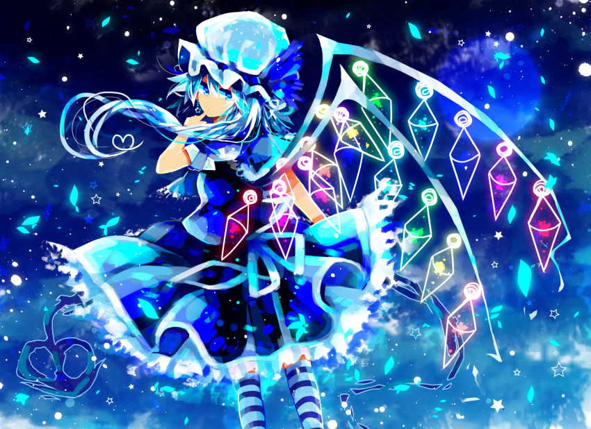 1girl, alternate_color, ascot, bad_id, bad_pixiv_id, blue_background, blue_eyes, blue_hair