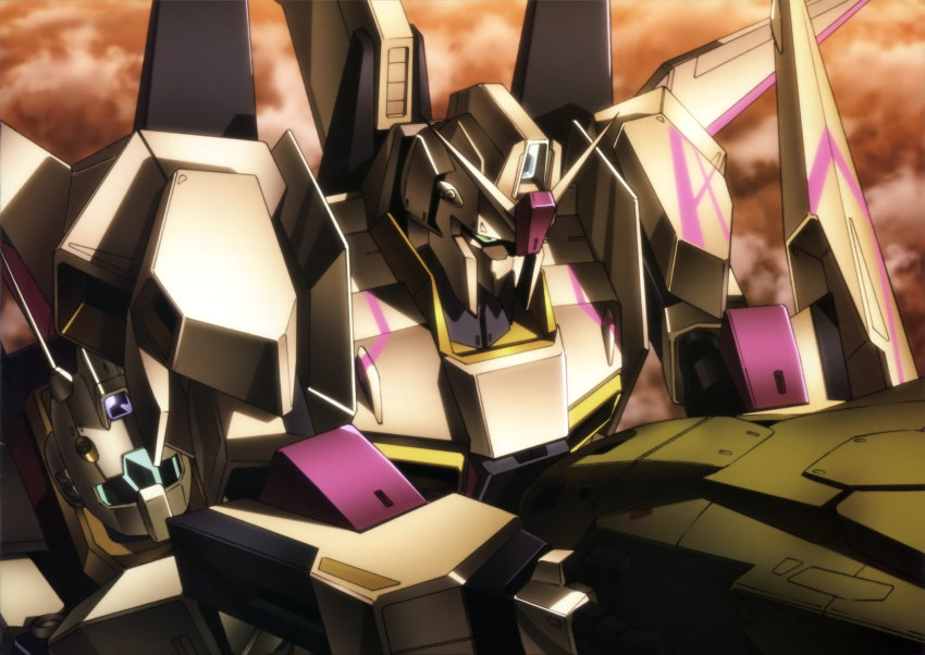 armor, cloud, gm_ii, green_eyes, gundam, gundam_evolve, highres, mecha