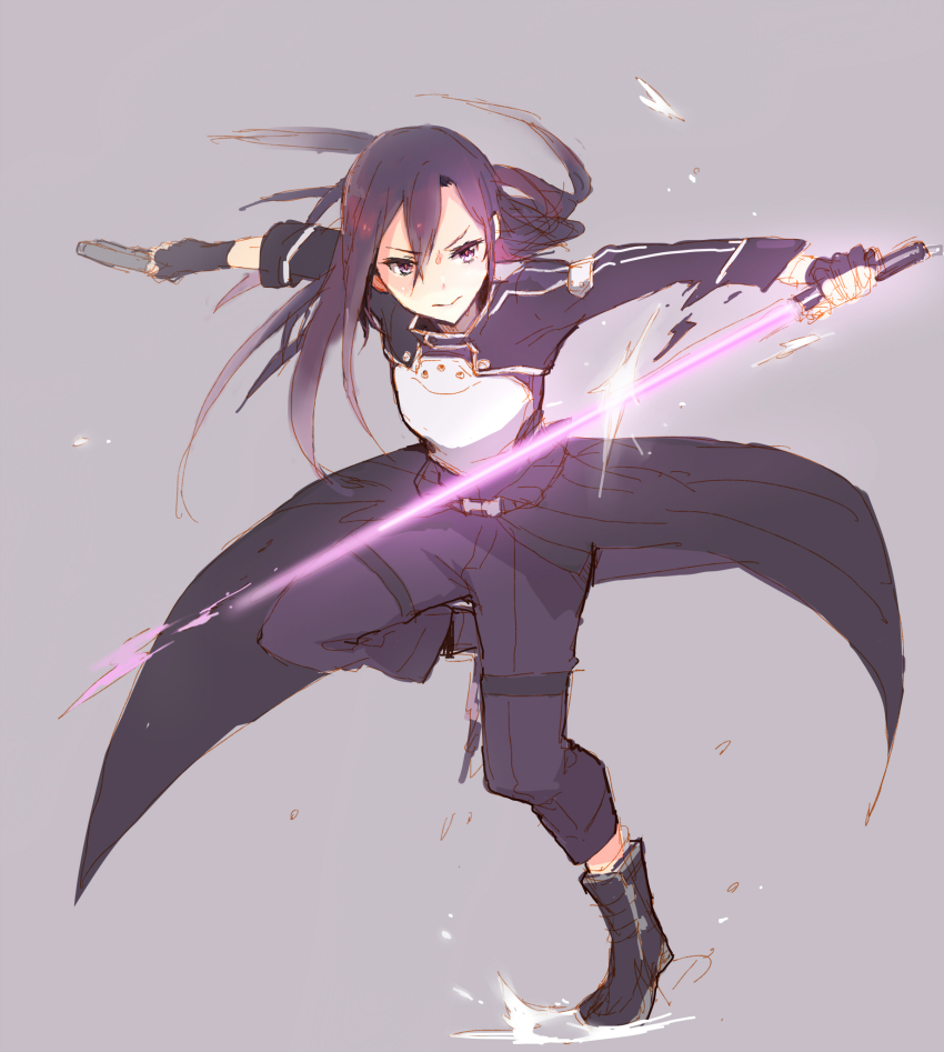 10s, 1boy, asymmetrical_dual_wielding, bad_id, bad_pixiv_id, dual_wielding, energy_sword, gun