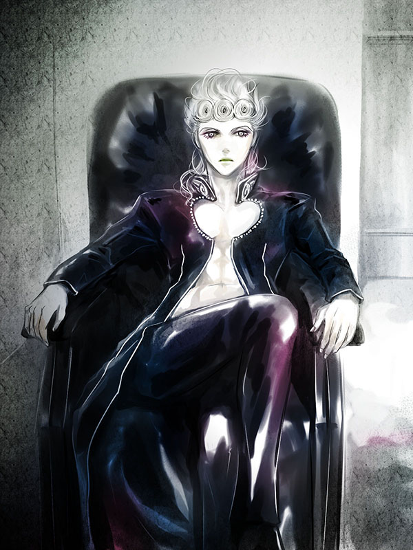 1boy, braid, couch, curly_hair, giorno_giovanna, jojo_no_kimyou_na_bouken, male_focus, outlawlaw