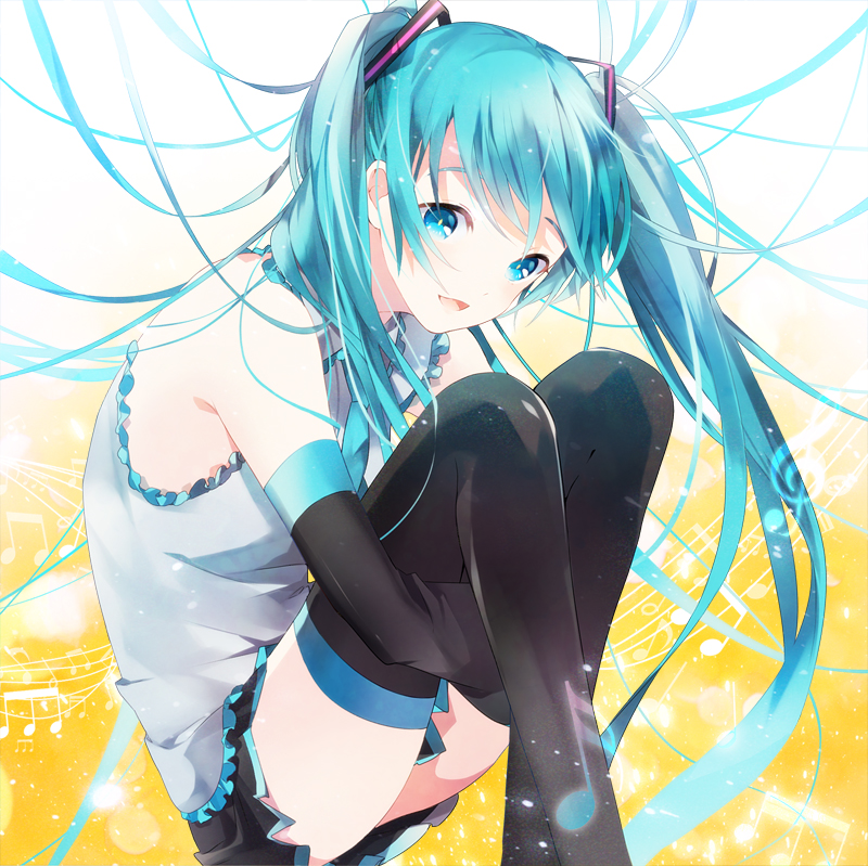 1girl, bad_id, bad_pixiv_id, blue_eyes, blue_hair, detached_sleeves, hatsune_miku, kama_ri
