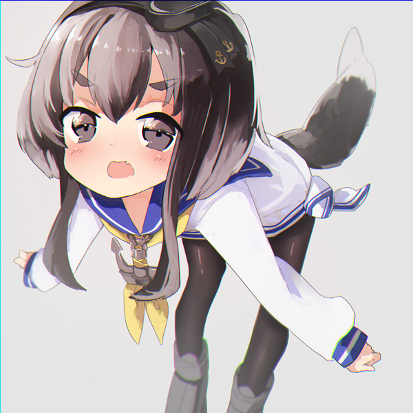 10s, 1girl, animal_ears, bad_id, bad_pixiv_id, bent_over, black_eyes, blurry