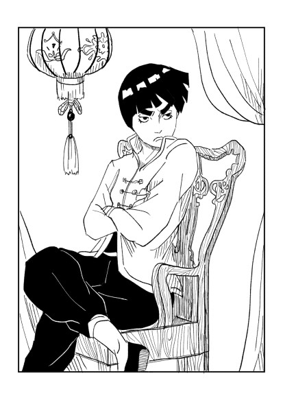 1boy, ami_(greeneyes37), black_hair, bowl_cut, chair, chinese_clothes, eyebrows, male_focus