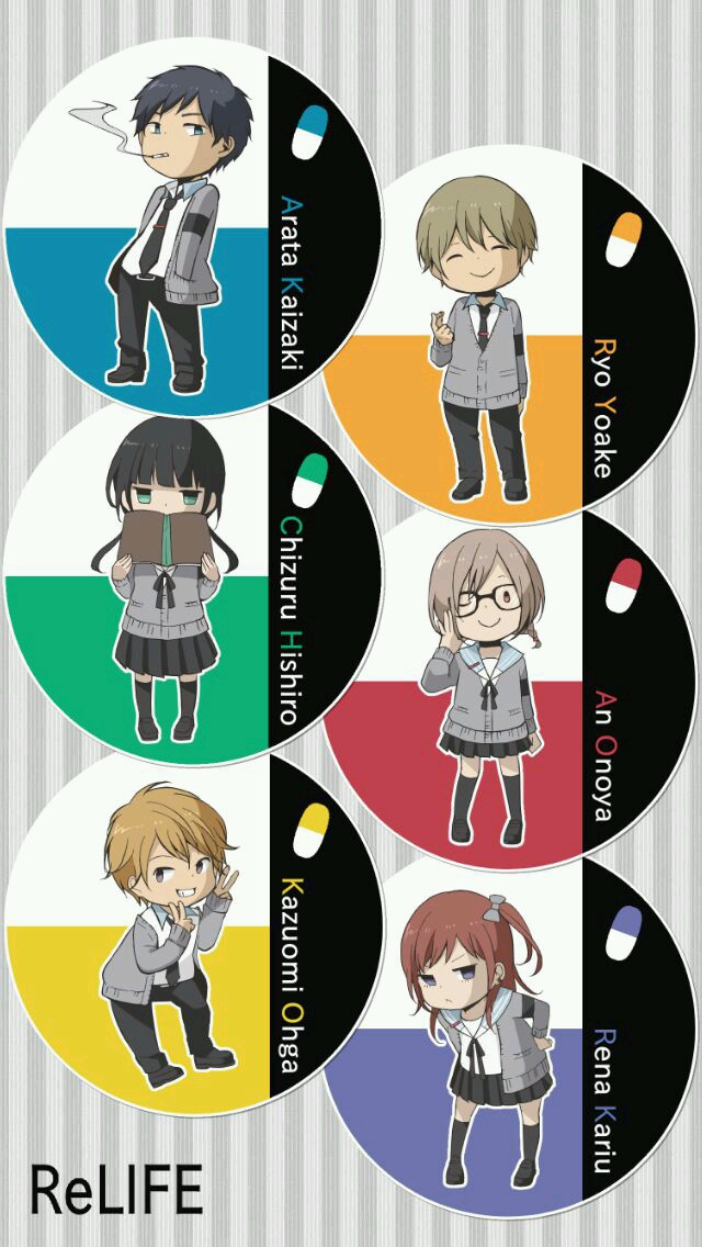 10s, 3boys, 3girls, black_hair, brown_hair, capsule, chibi, glasses
