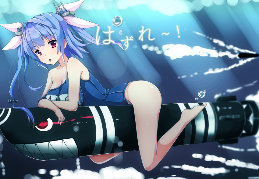 10s, 1girl, absurdres, blue_hair, breast_press, breasts, cleavage, erimu