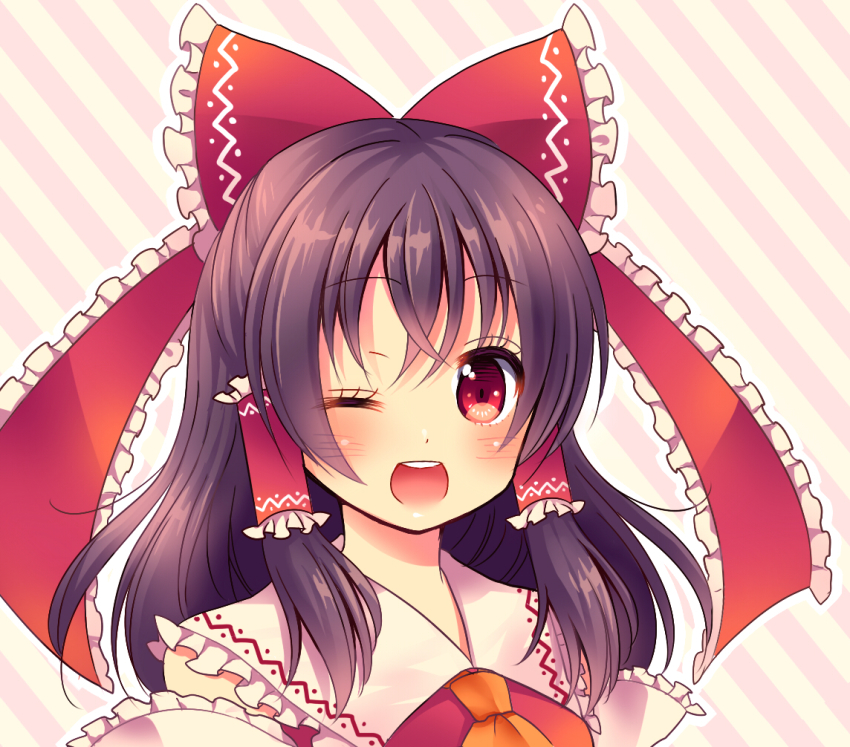 1girl, bad_id, bad_pixiv_id, brown_hair, detached_sleeves, female_focus, hair_ribbon, hair_tubes