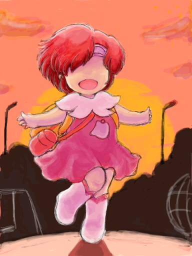 1girl, child, dress, ebike, elle_de_rosenbach, female_focus, full_body, outdoors