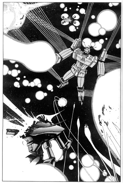 battle, densetsu_kyojin_ideon, explosion, ideon, mecha, monochrome, robot, shijou_yukimasa