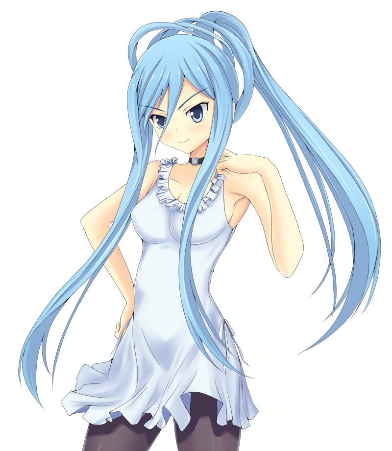 10s, 1girl, aoki_hagane_no_arpeggio, bad_id, bad_pixiv_id, blue_eyes, blue_hair, female_focus, kounosuke_(embellir), long_hair, matching_hair/eyes, pantyhose, ponytail, solo, takao_(aoki_hagane_no_arpeggio)