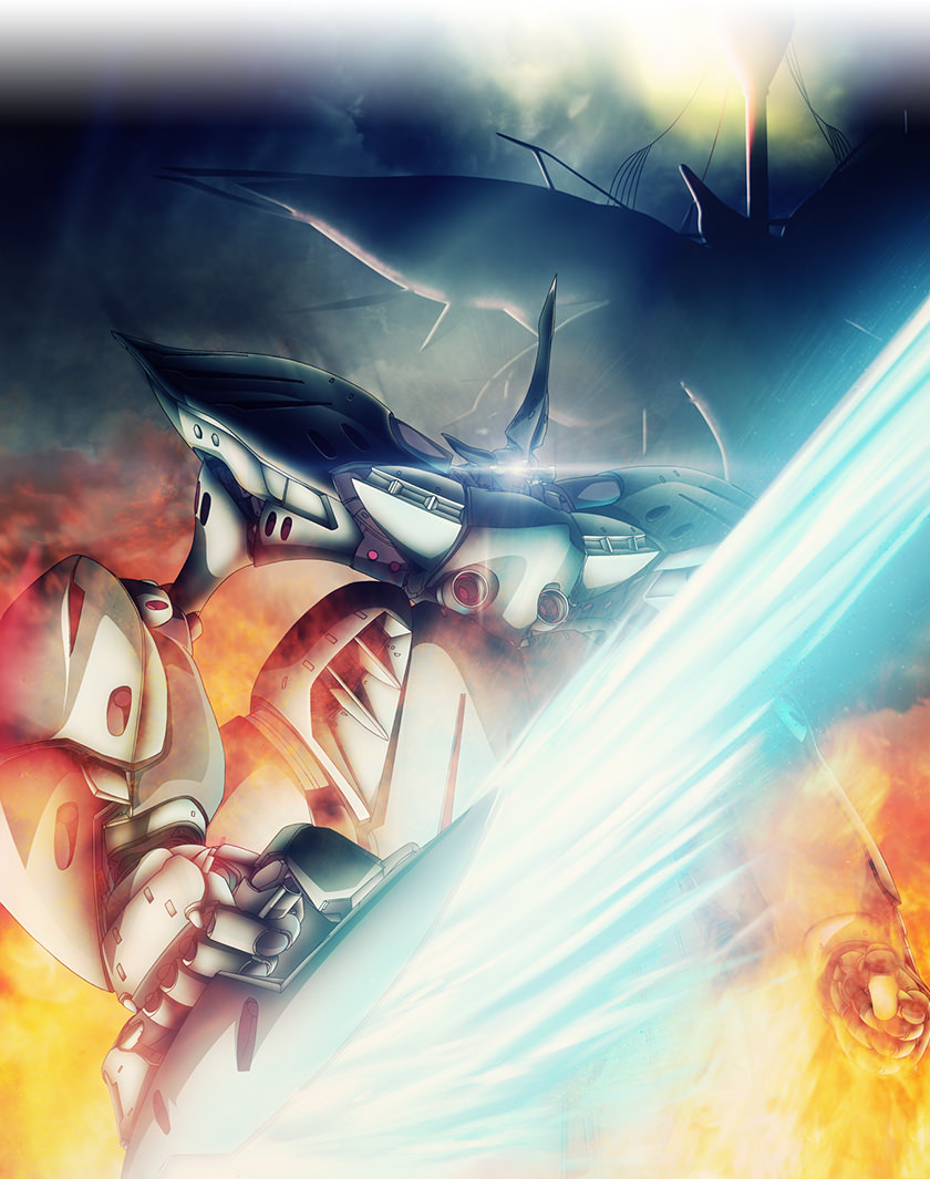 10s, aldnoah.zero, argyre, energy_sword, fire, from_below, glowing, glowing_eye