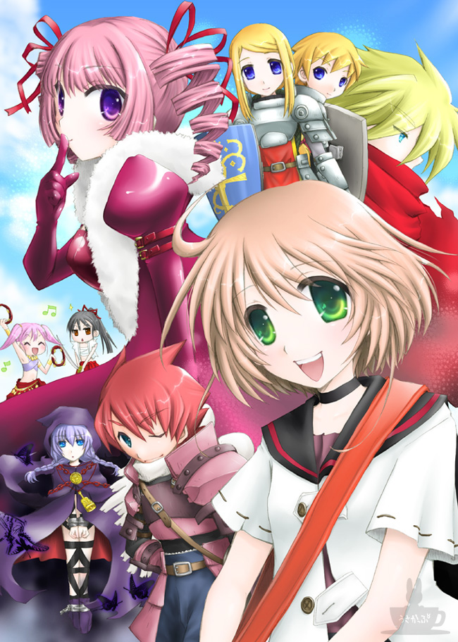 3boys, 6+girls, :d, :o, ^_^, ahoge, alchemist, alchemist_(sekaiju)