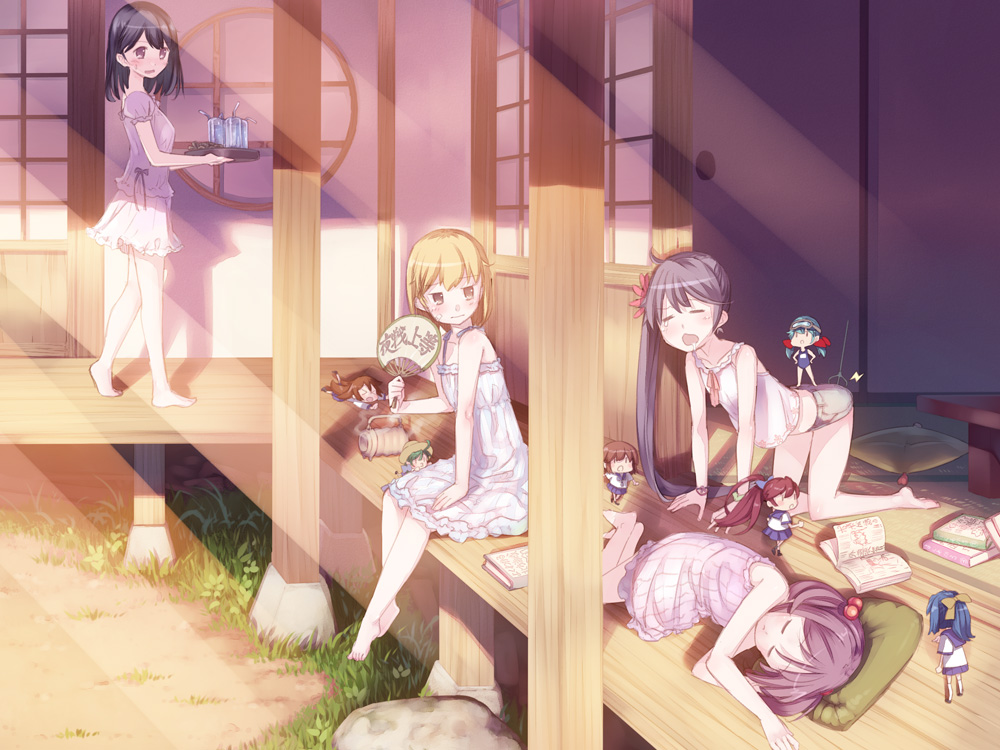 10cm_twin_high-angle_gun_mount, 10cm_twin_high-angle_mount, 10s, 12.7cm_twin_gun_mount, 12.7cm_twin_gun_mount_model_b_kai_2, 6+girls, 61cm_quadruple_(oxygen)_torpedo_mount, 61cm_quadruple_torpedo_mount