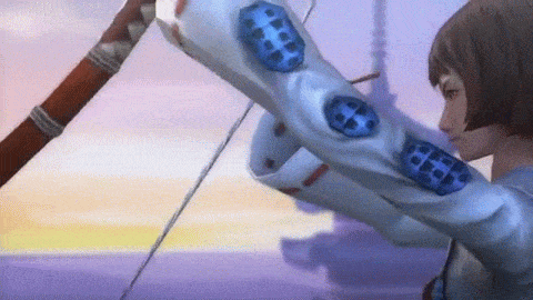 1girl, animated, animated_gif, bow_(weapon), brown_eyes, brown_hair, female_focus, hakama