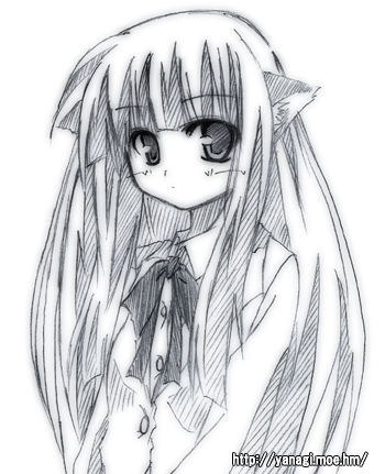 00s, animal_ears, cat_ears, greyscale, kouyouen_academy_school_uniform, long_hair, lowres, monochrome