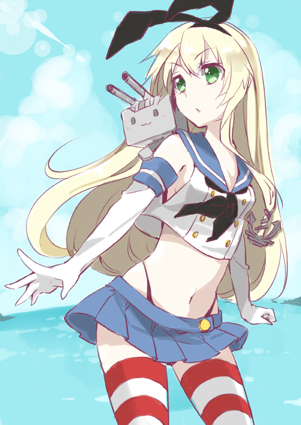 10s, 1girl, blonde_hair, gloves, green_eyes, hairband, kantai_collection, kazuki_(kaduki_kan)