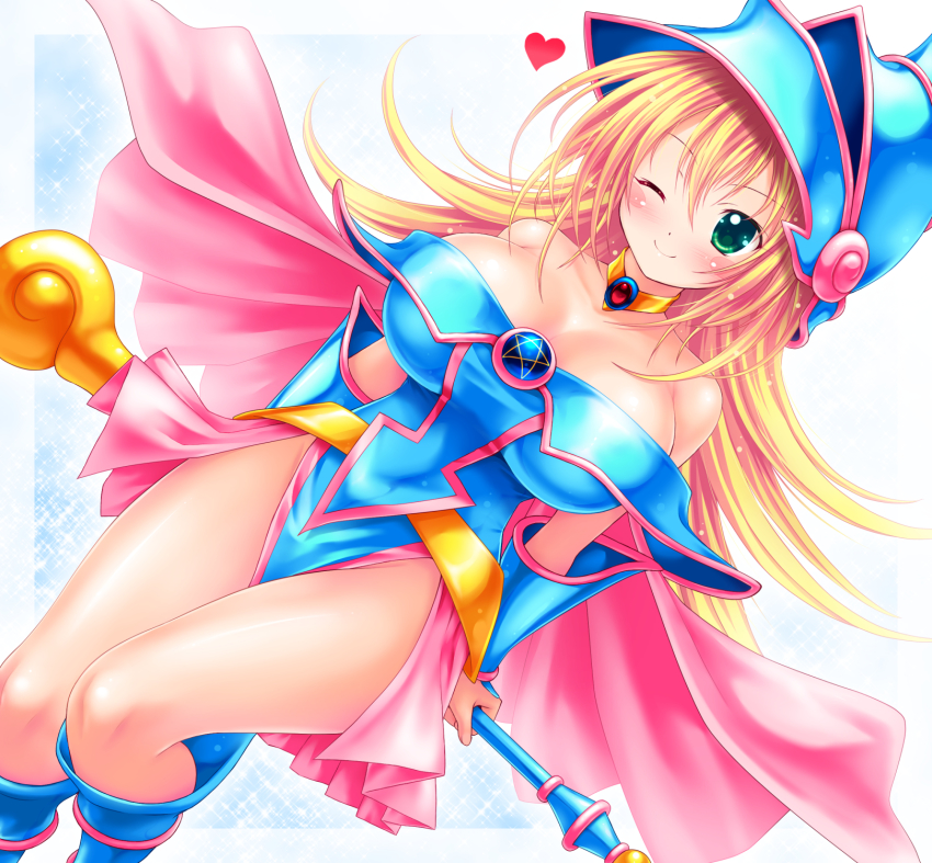 1girl, arms_behind_back, bare_shoulders, blonde_hair, blue_boots, blue_dress, blush, boots