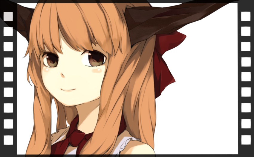 1girl, benetto_(benet), blush, brown_eyes, collared_shirt, female_focus, horns, ibuki_suika