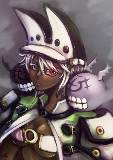 1girl, belt_bra, breasts, cape, cleavage, creature, dark-skinned_female, dark_skin