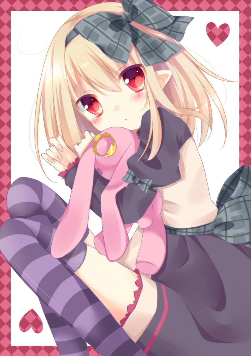 1girl, blonde_hair, bow, dark_feather_alma, emil_chronicle_online, female_focus, hair_bow, hair_ribbon