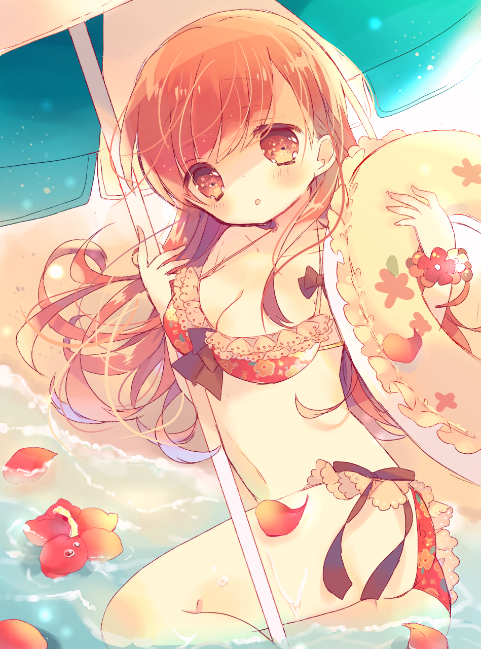 10s, 1girl, :o, ass, bad_id, bad_pixiv_id, beach, beach_umbrella