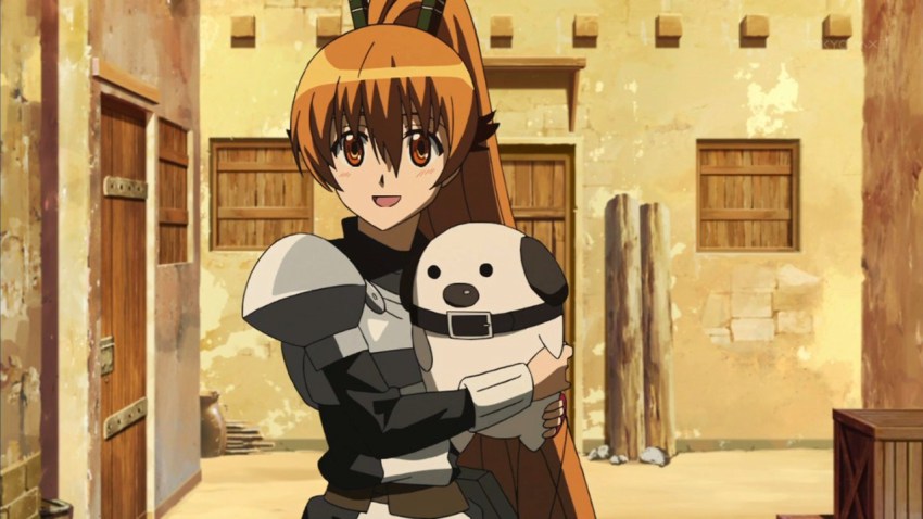 10s, 1girl, akame_ga_kill!, armor, brown_eyes, brown_hair, hekatonkheires, koro