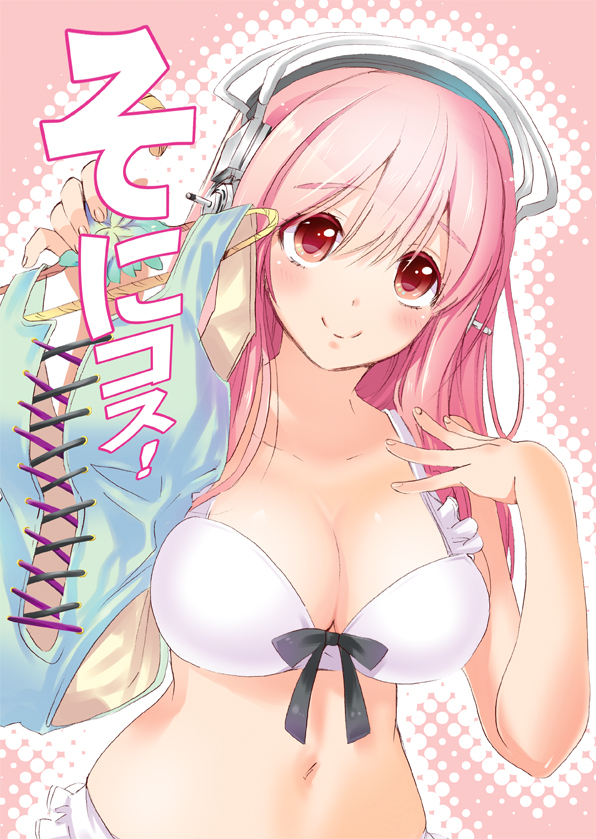 1girl, bad_id, bad_pixiv_id, bikini, blush, breasts, cleavage, female_focus