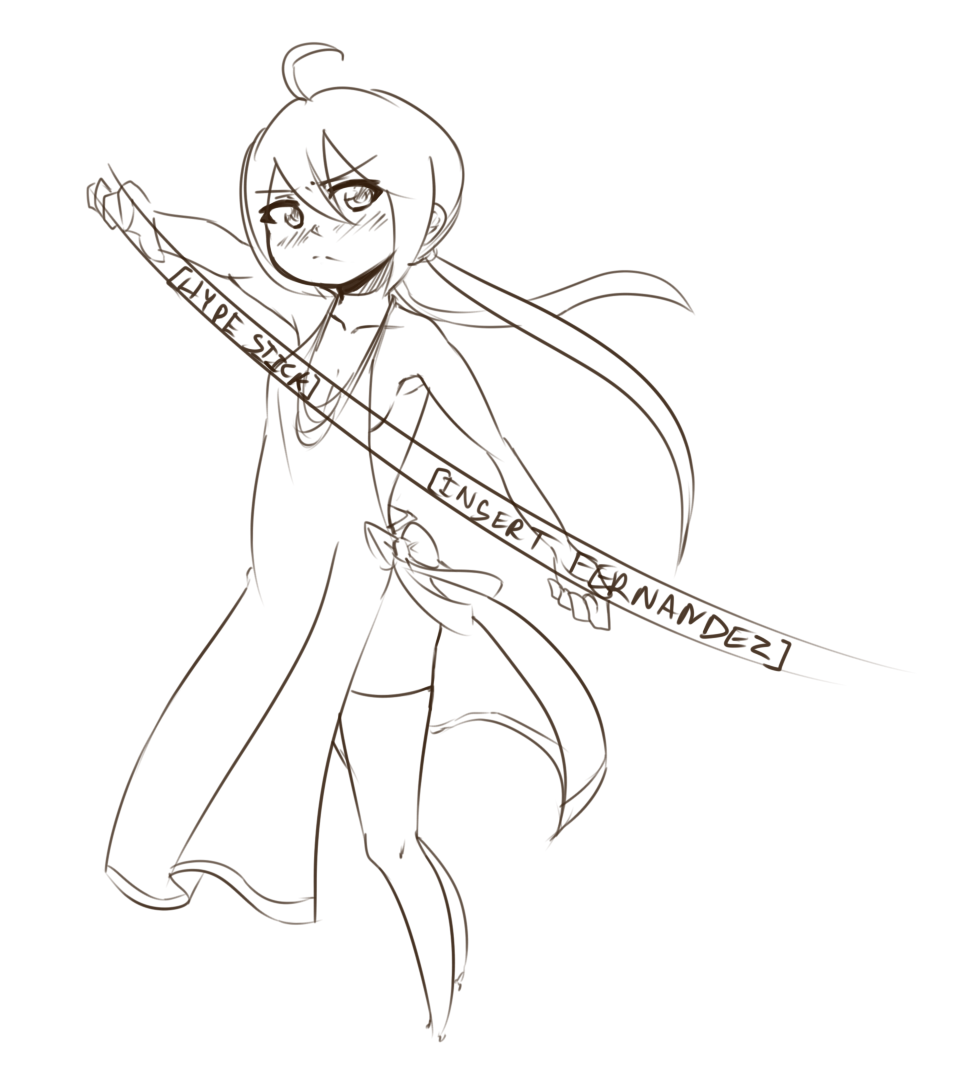 1girl, :<, ahoge, bad_id, bad_tumblr_id, blush, breasts, cleavage